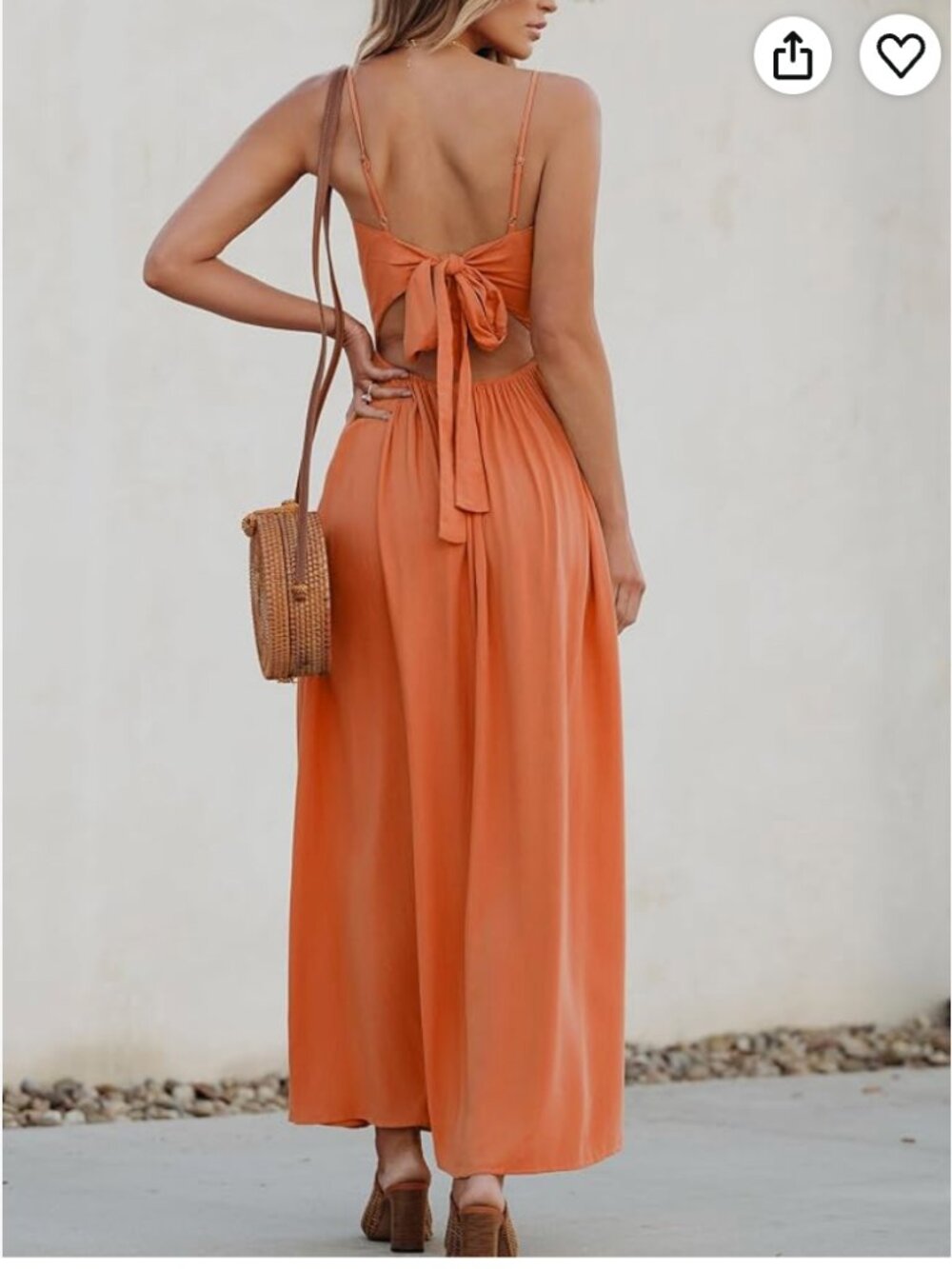 Cupshe Orange Front Twist & Keyhole Maxi Dress - Picture 3 of 5